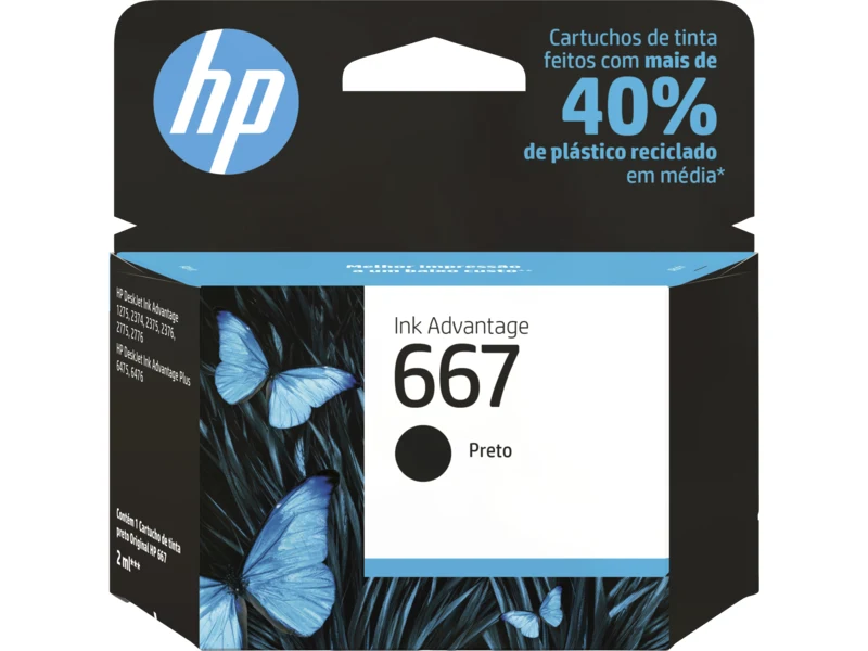 Cart. Original - HP 667 - Preto